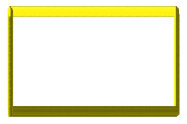 Rectangular yellow banner frames, borders, painted on white background. 