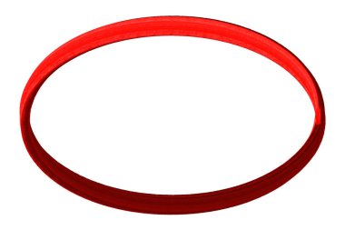 Oval, ellipse red banner frames, borders, painted on white background. 