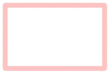 Rectangular red banner frames, borders, painted on white background. 