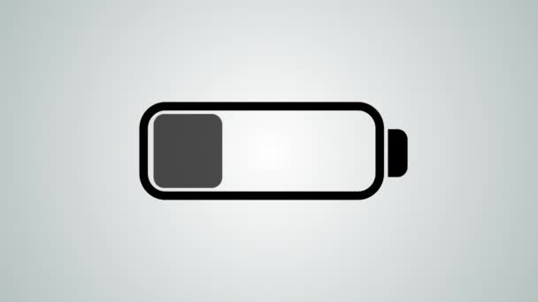 Bateria Niska Animacja Białym Tle Rozdzielczość Ultra — Wideo stockowe