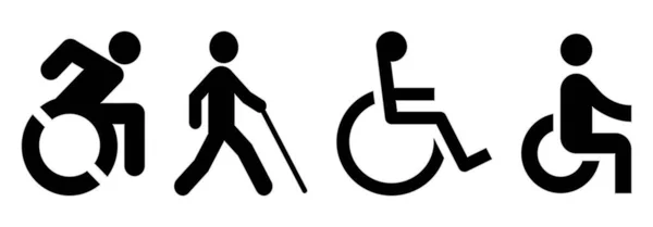 Disabled People Icons Isolated White Background — Stock Photo, Image