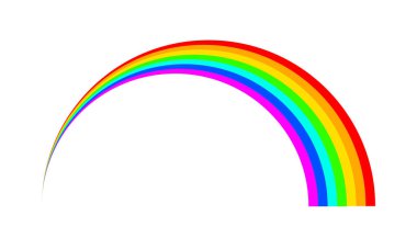 Gökkuşağı çizimi beyaz arkaplanda izole edildi