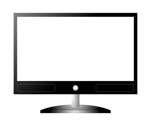 Écran Télévision Réaliste Isolé Sur Fond Blanc — Photo
