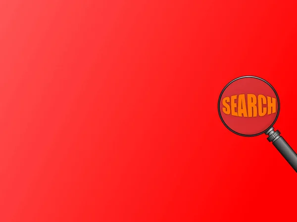 Search Concept Magnifying Glass Red Background — Stock Photo, Image