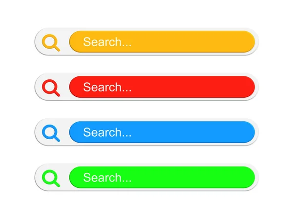 Збірка Панелей Пошуку Дизайну Інтерфейсу Шаблонів Веб Сайтів Ізольовано Білому — стокове фото
