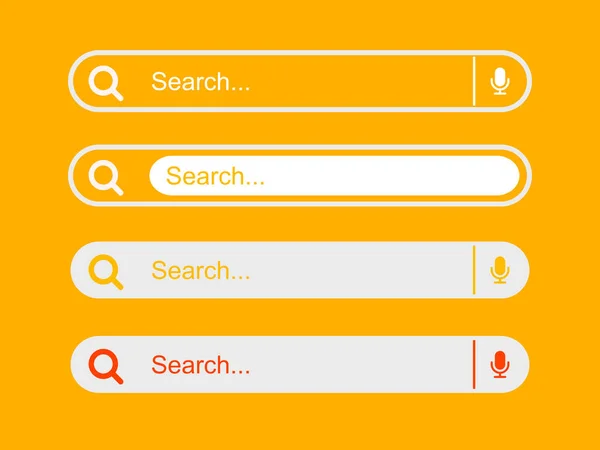 Search Bar Collection Design Web Site Templates Isolated Orange Background — Stock Photo, Image