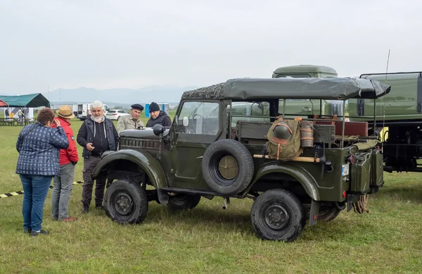 Targu Jiu Gorj Rumänien April 2023 Oldtimer Militärfahrzeug Auf Der — Stockfoto