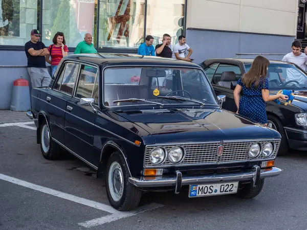 Targu Jiu Gorj Roménia Outubro 2023 Carro Russo Vintage Moskvich — Fotografia de Stock