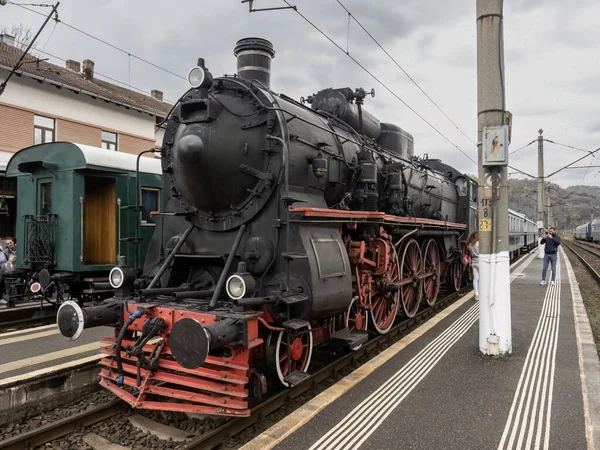 stock image Petrosani, Hunedoara, Romania - October 27, 2023: Steam locomotive Pacific 231065 in Petrosani station, Hunedoara county, Romania. 