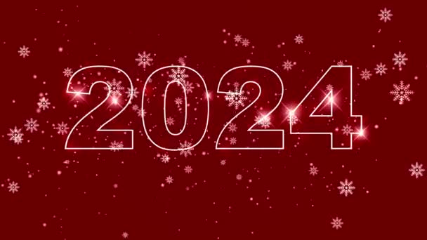 高品质设定新年动画 2023年改为2024年 新年快乐的概念 4K超高清分辨率 — 图库视频影像
