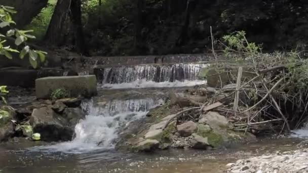 Waterval Banita Kloof Cheile Banitei Buurt Van Petrosani Stad Hunedoara — Stockvideo