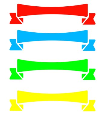 Kurdeleler şeffaf arkaplanda izole edildi. Kırmızı, yeşil, mavi ve sarı.