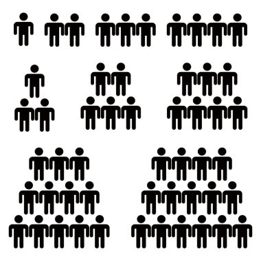 İnsan simgeleri koleksiyonu. Kalabalık konsepti.