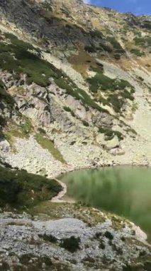Romanya 'nın başkenti Retezat' taki Keçi Gölü (Taul Tapului) manzarası.