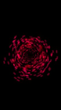 Siyah arkaplanda soyut renk eşmerkezli video animasyonu, akıllı telefon için dikey video. Kırmızı, yeşil ve mavi. 4K çözünürlüğü.