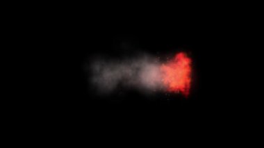 Siyah arka planda gerçekçi bir ateş animasyonu. Film reklamları ve filmler için 4K animasyon. dikey video.