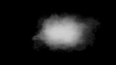 4k gerçekçi sis veya duman örtüsü, siyah arkaplanda animasyon. 4K çözünürlüğü
