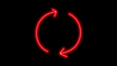 Siyah zemin üzerinde parlak oklar bulunan video animasyon seti. 4k çözünürlüğü.