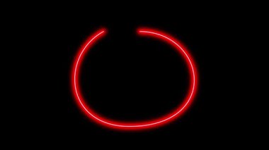 Siyah arkaplanda farklı neon ışıklı grafik işaretleri olan video animasyon seti. 4k çözünürlüğü.