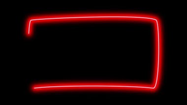 Siyah arkaplanda farklı neon ışıklı grafik işaretleri olan video animasyon seti. 4k çözünürlüğü.