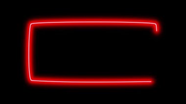 Siyah arkaplanda farklı neon ışıklı grafik işaretleri olan video animasyon seti. 4k çözünürlüğü.