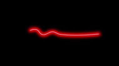 Siyah arkaplanda farklı neon ışıklı grafik işaretleri olan video animasyon seti. 4k çözünürlüğü.