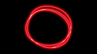 Siyah arkaplanda farklı neon ışıklı grafik işaretleri olan video animasyon seti. 4k çözünürlüğü.