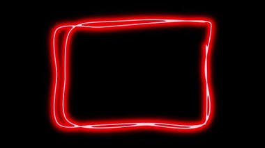 Siyah arkaplanda farklı neon ışıklı grafik işaretleri olan video animasyon seti. 4k çözünürlüğü.