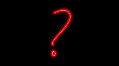 Siyah arkaplanda farklı neon ışıklı grafik işaretleri olan video animasyon seti. 4k çözünürlüğü.