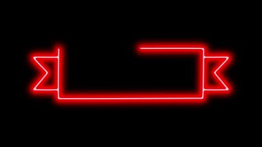 Siyah arkaplanda farklı neon ışıklı grafik işaretleri olan video animasyon seti. 4k çözünürlüğü.