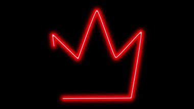 Siyah arkaplanda farklı neon ışıklı grafik işaretleri olan video animasyon seti. 4k çözünürlüğü.