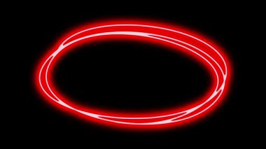 Siyah arkaplanda farklı neon ışıklı grafik işaretleri olan video animasyon seti. 4k çözünürlüğü.