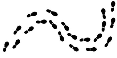 Ayakkabı izleri beyaz arkaplanda. 