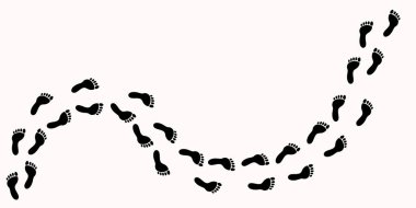 Beyaz arkaplanda insan izleri var. 