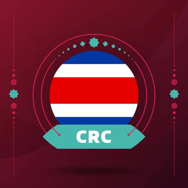 Costa Rica Flagga För 2022 Fotboll Cup Turnering Isolerad National — Stock vektor