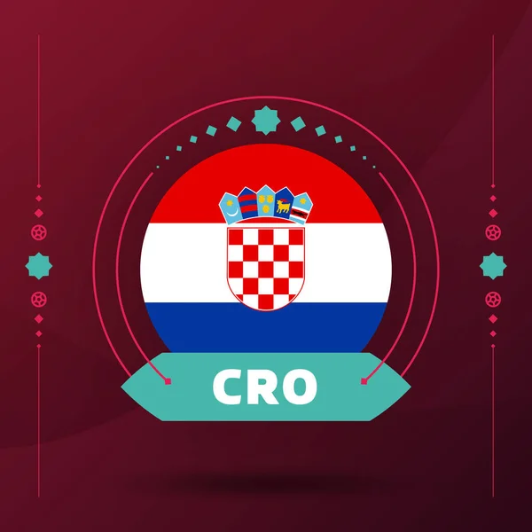 Croatia Flag 2022 Football Cup Tournament Isolated National Team Flag — Stock Vector