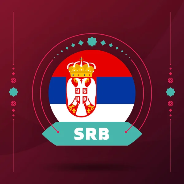 Serbia Flag 2022 Football Cup Tournament Isolated National Team Flag — Stock Vector