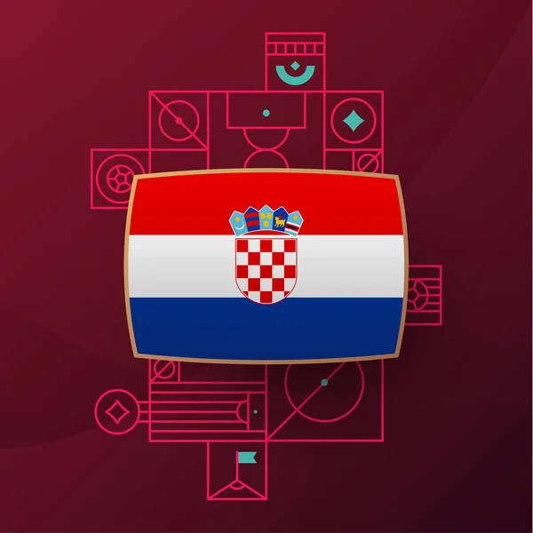 Croatia Flag 2022 Football Cup Tournament Isolated National Team Flag — Stock Vector