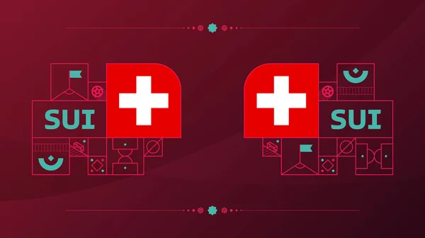 Switzerland Flagga För 2022 Fotboll Cup Turnering Isolerad National Team — Stock vektor