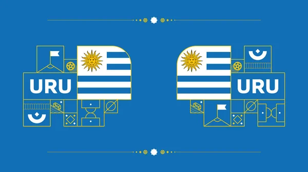 Bandeira Uruguai Para 2022 Torneio Copa Futebol Bandeira Seleção Nacional —  Vetores de Stock