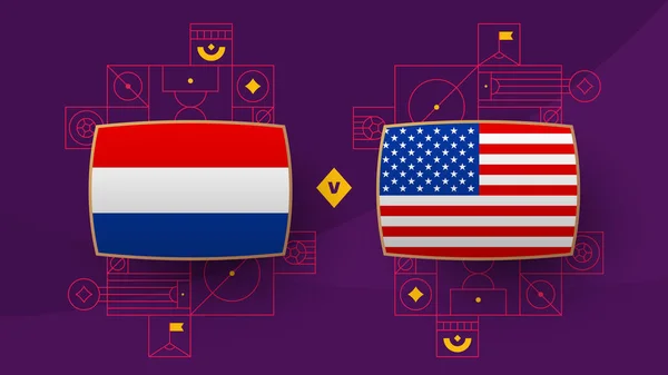 Нідерланди Проти Раунду Плей Матчів Футбол 2022 2022 Матч Чемпіонату — стоковий вектор