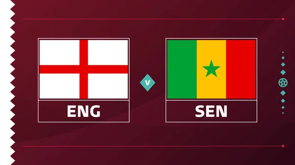 England Senegal Playoff Match Football 2022 2022 챔피언 스포츠 챔피언 — 스톡 벡터