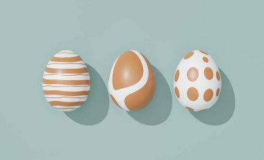 easter gold egg 3d render illustration minimal concept.