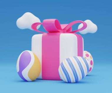 easter egg gift box 3d illustration.