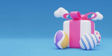 easter egg gift box 3d illustration.