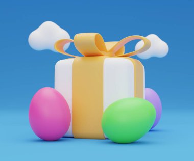 easter egg gift box 3d illustration.