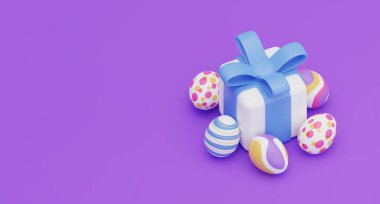 easter egg gift box 3d isometric illustration.
