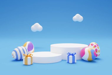 easter gift podium product display 3d render.