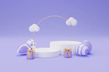 easter gift podium product display 3d render.