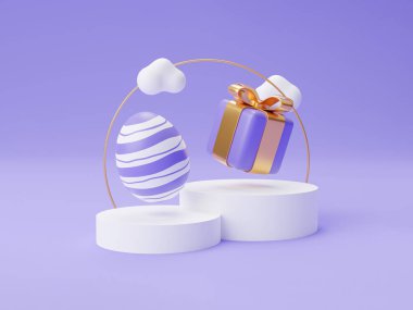 easter gift podium product display 3d render.
